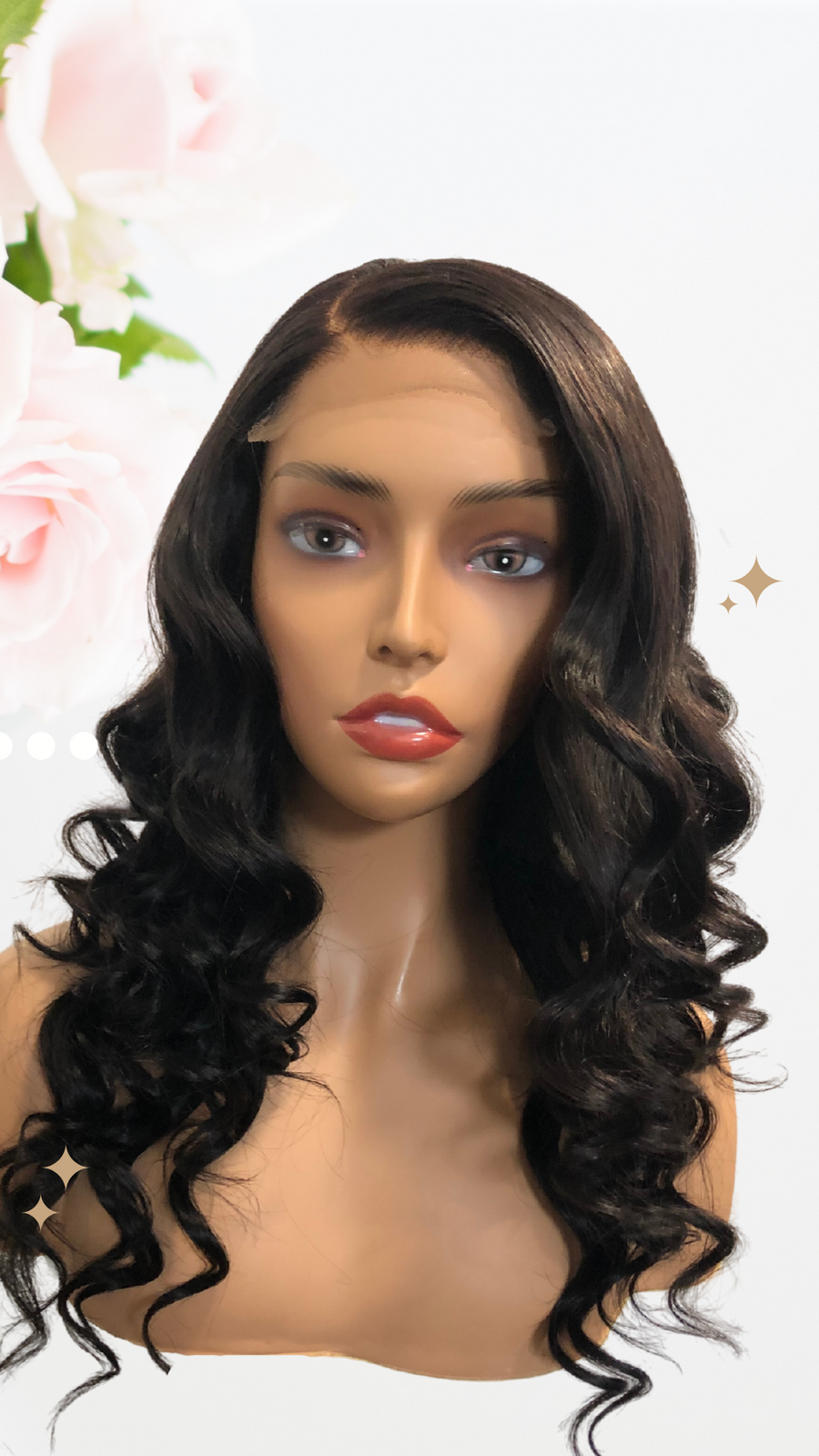 Brazilian Body Wave Lace Closure Wig with Wand Curls