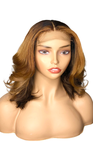 4x4 Lace Closure Wig - 1B/30 Ombre with Medium Brown highlights