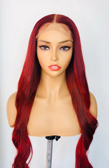 Intense Red Malaysian Virgin Hair Wig