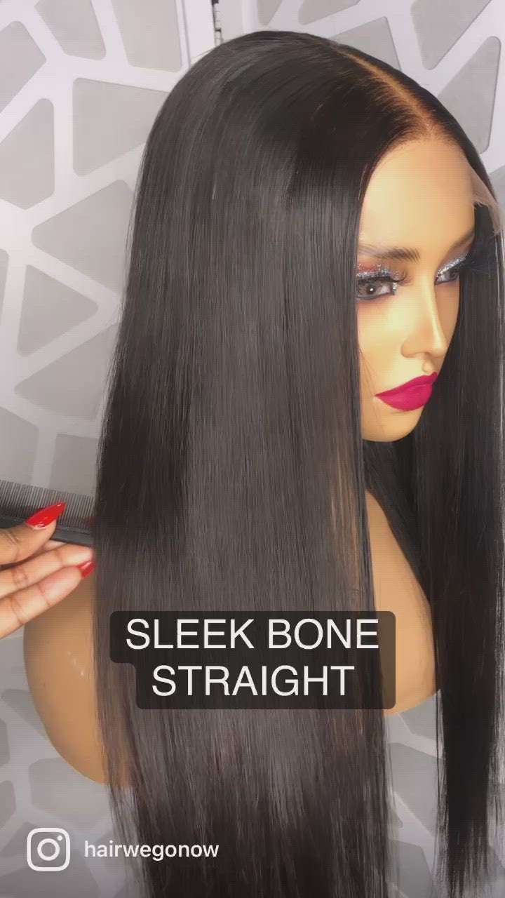 Long, Sleek, Bone Straight Lace Closure Wig