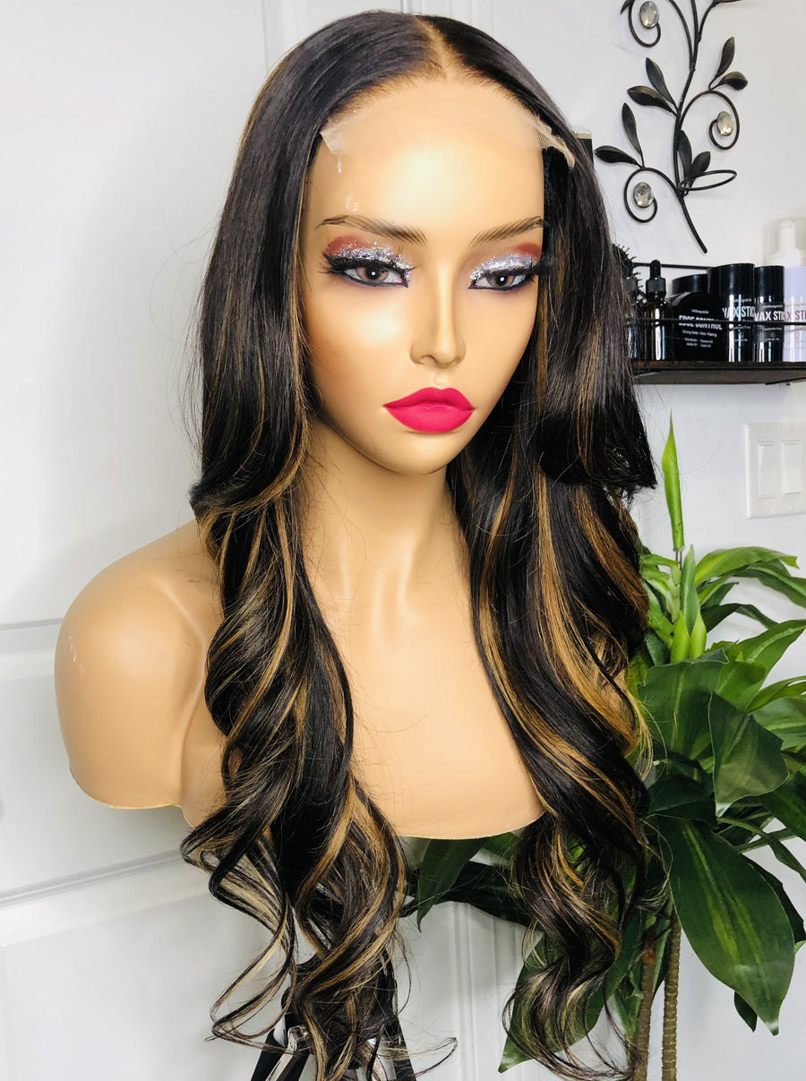 Blonde Highlights HD Lace Closure Wig